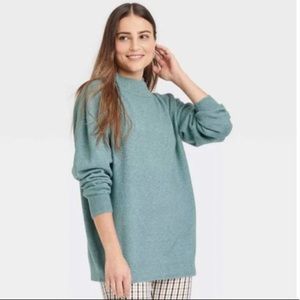 a new day Sage green mock neck sweater in size xs